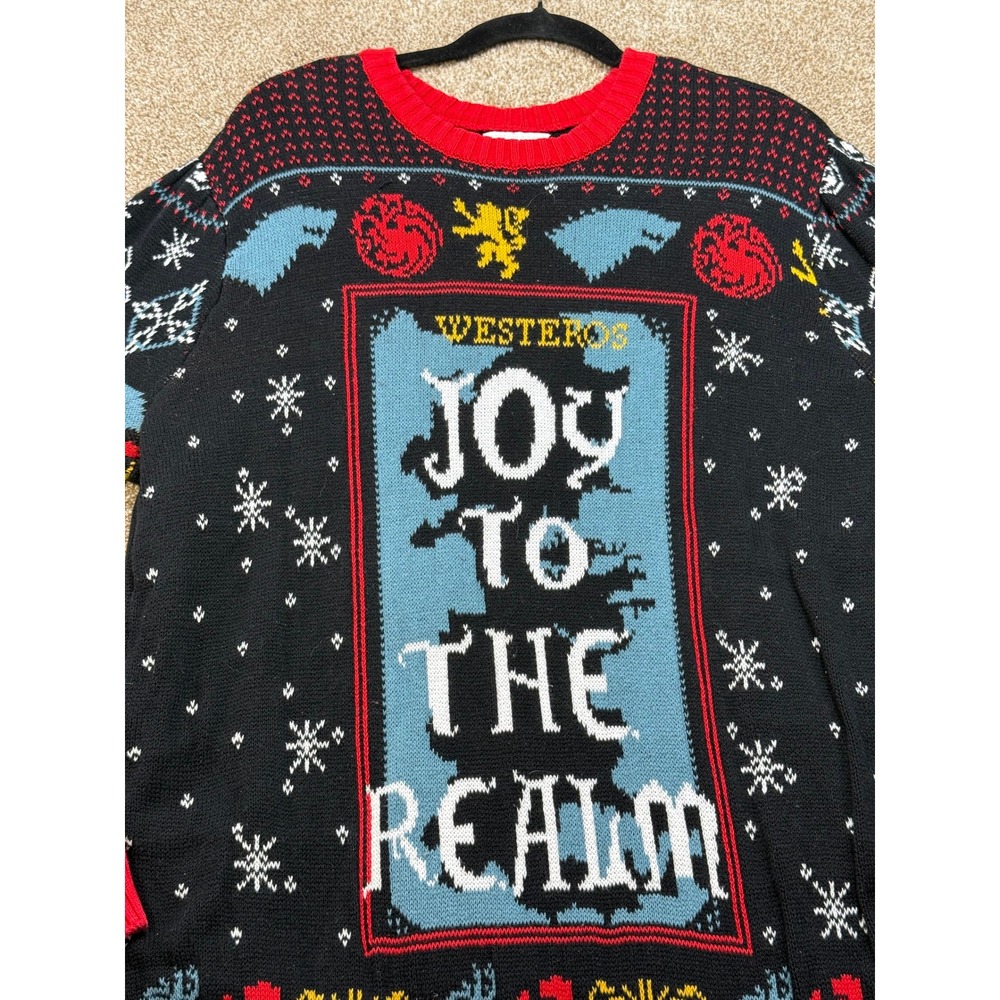 Game of Thrones Ugly Christmas Sweater Mens XL Joy To The Realm Westeros Sigils